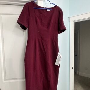 NEW DRESS THE POPULATION ruth dress in burgundy